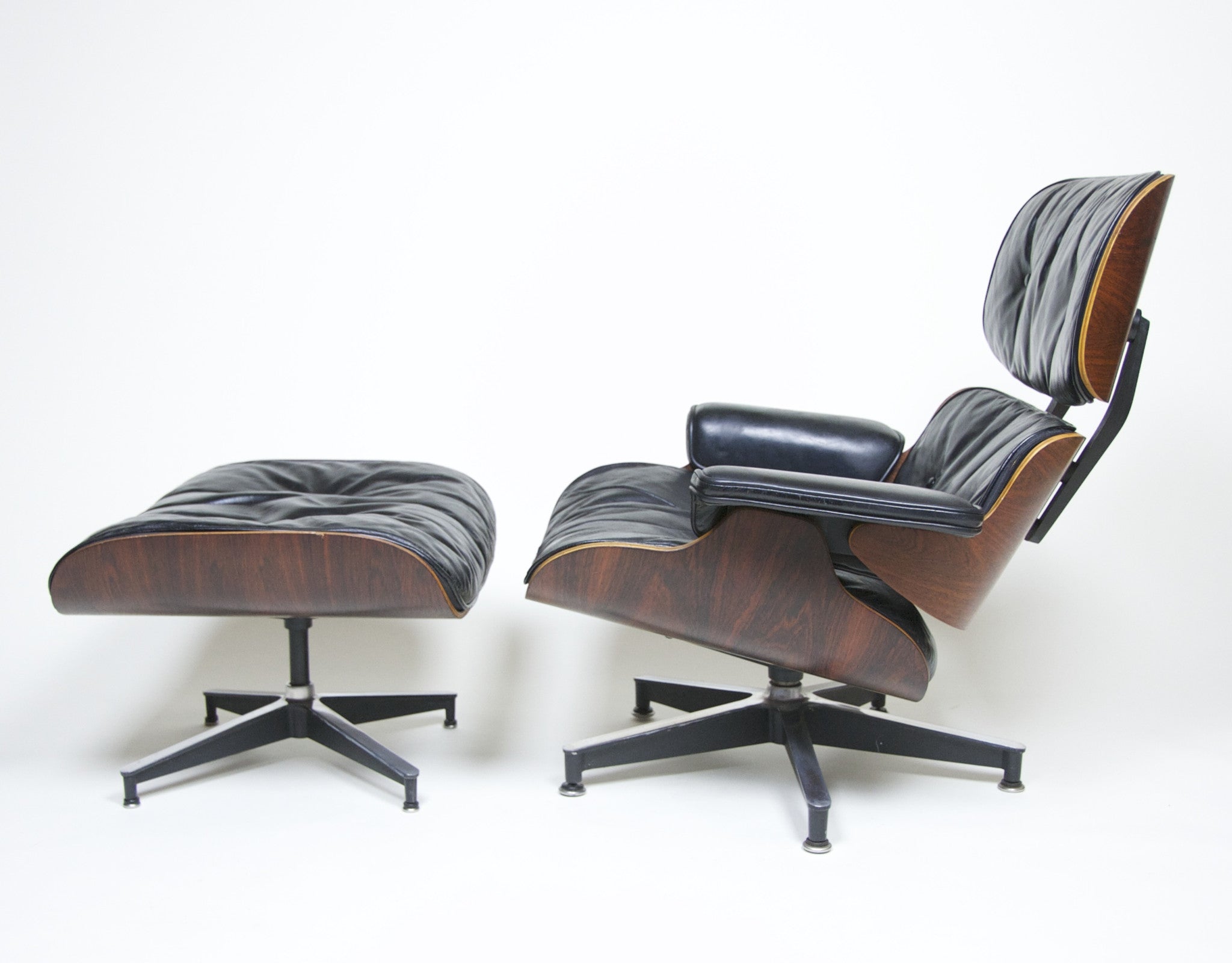 SOLD First Production Herman Miller Eames Lounge Chair & Ottoman with Brazilian Rosewood