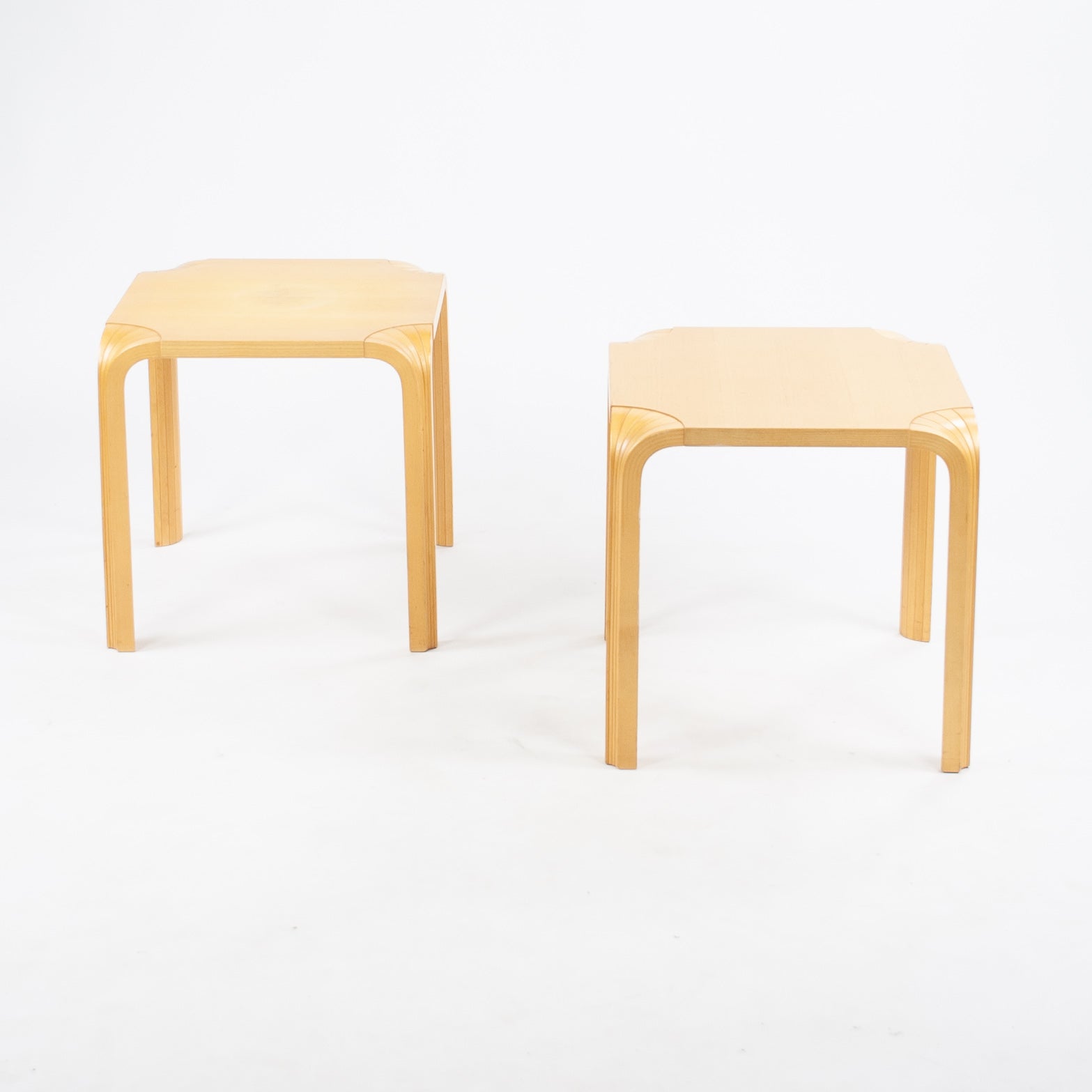 SOLD 1950's Alvar Aalto Fan Leg Side Tables Artek Finland