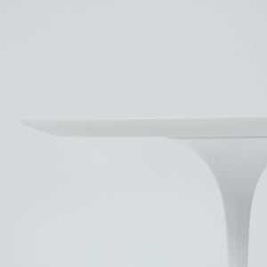 SOLD New Eero Saarinen For Knoll 20 Inch Tulip Side Table Matte White Marble Top 2x