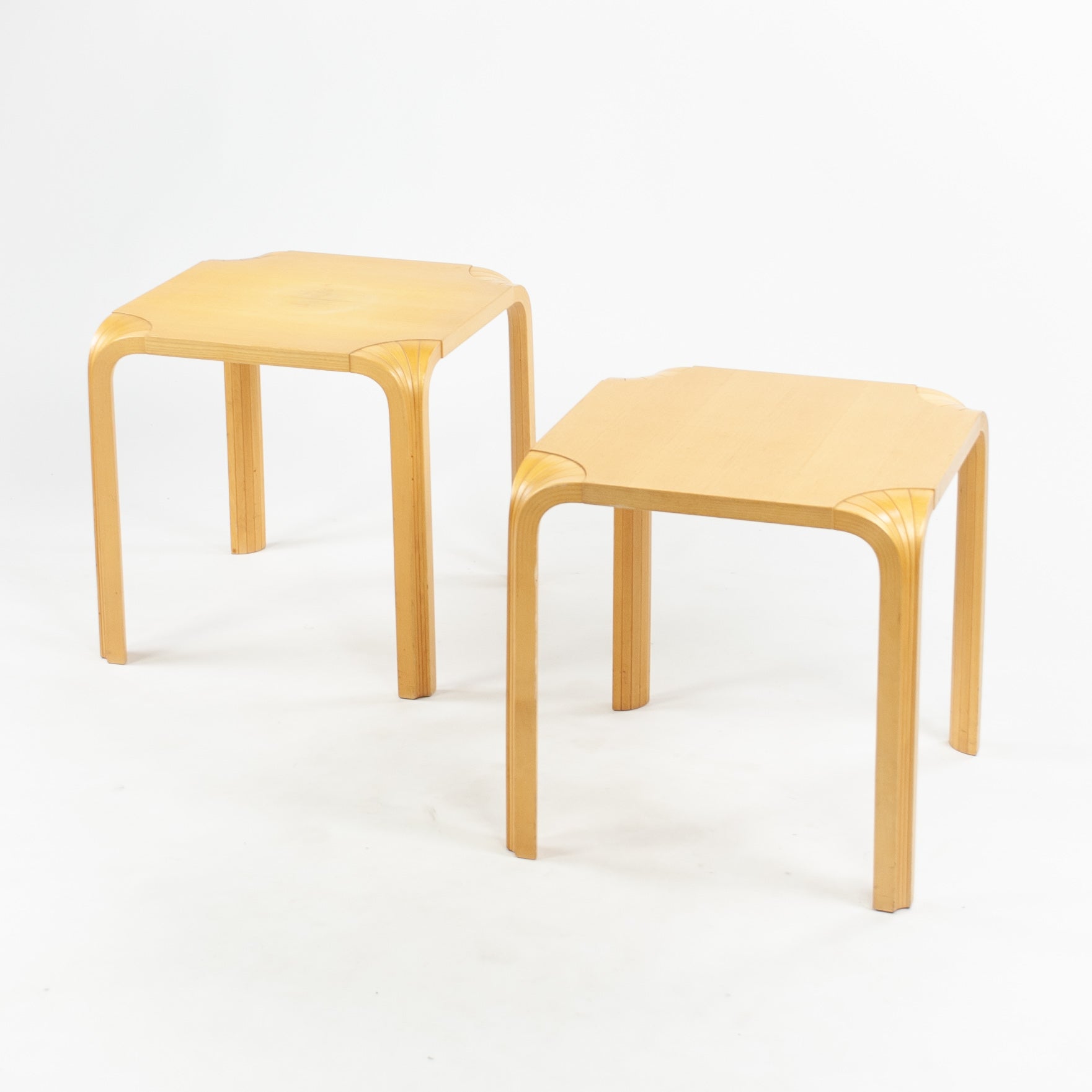 SOLD 1950's Alvar Aalto Fan Leg Side Tables Artek Finland
