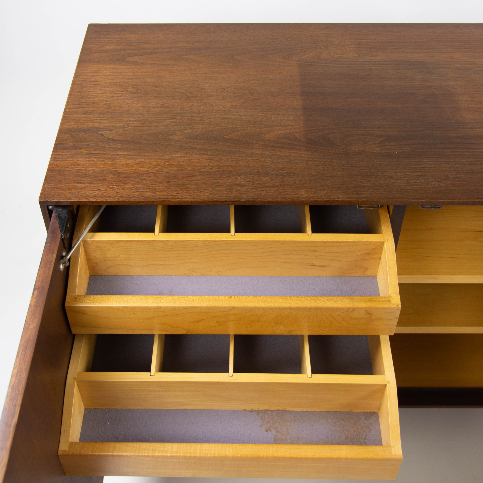 SOLD 1960's Florence Knoll Museum Quality Walnut Credenza Cabinet Sideboard