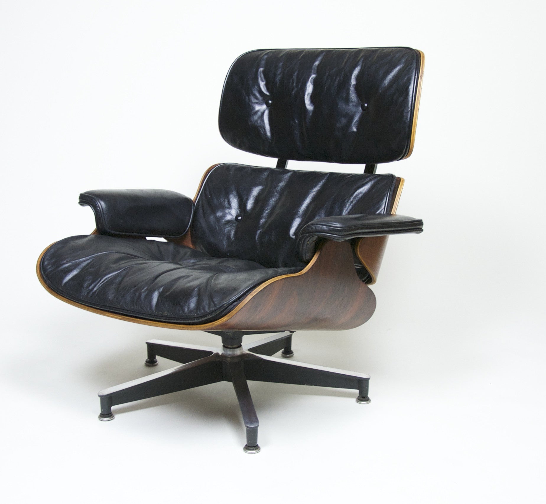 SOLD First Production Herman Miller Eames Lounge Chair & Ottoman with Brazilian Rosewood