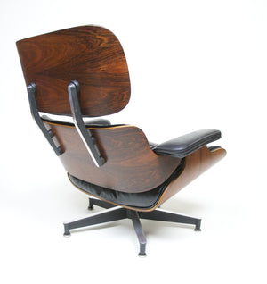 SOLD First Production Herman Miller Eames Lounge Chair & Ottoman with Brazilian Rosewood