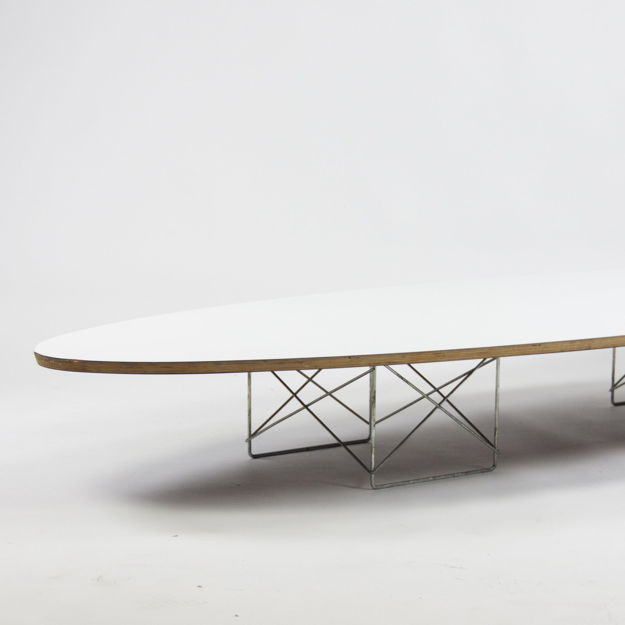 SOLD Herman Miller 1990's Eames ETR Surfboard Elliptical Wire Base Coffee Table