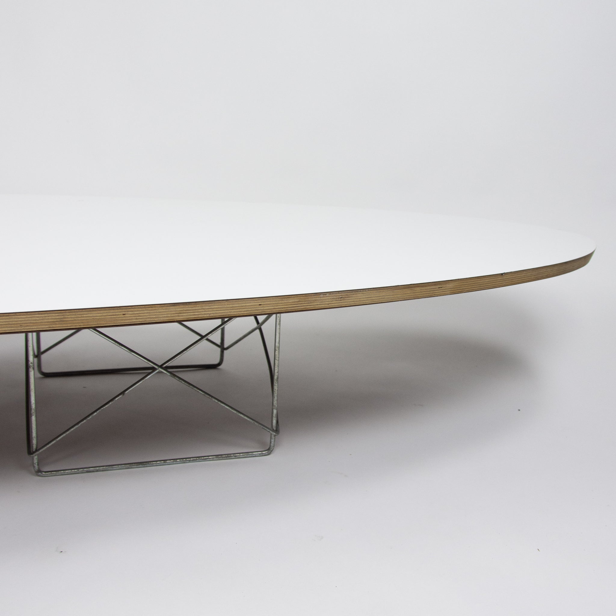 SOLD Herman Miller 1990's Eames ETR Surfboard Elliptical Wire Base Coffee Table