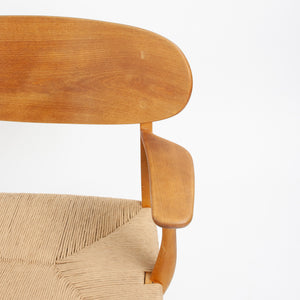 SOLD 1950s Hans Wegner CH-22 Oak Lounge Chairs Denmark Carl Hansen & Son 2x available