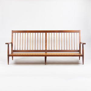 SOLD 1960's Original Vintage George Nakashima Studio Cherry Settee Sofa w/ Arms