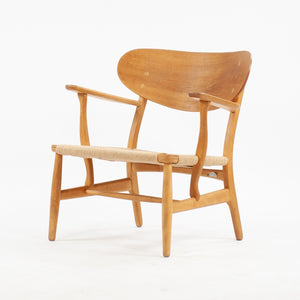 SOLD 1950s Hans Wegner CH-22 Oak Lounge Chairs Denmark Carl Hansen & Son 2x available