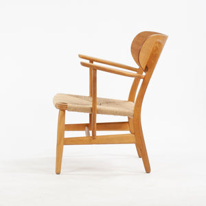 SOLD 1950s Hans Wegner CH-22 Oak Lounge Chairs Denmark Carl Hansen & Son 2x available