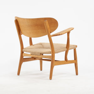 SOLD 1950s Hans Wegner CH-22 Oak Lounge Chairs Denmark Carl Hansen & Son 2x available