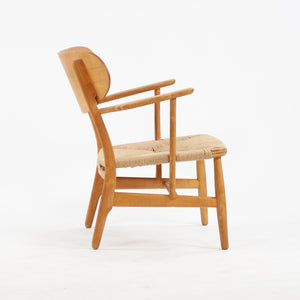 SOLD 1950s Hans Wegner CH-22 Oak Lounge Chairs Denmark Carl Hansen & Son 2x available