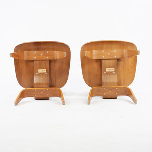 SOLD Eames Evans Herman Miller 1948 LCW Lounge Chairs Wood Walnut Rare Pair