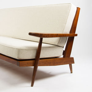 SOLD 1960's Original Vintage George Nakashima Studio Cherry Settee Sofa w/ Arms