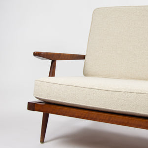 SOLD 1960's Original Vintage George Nakashima Studio Cherry Settee Sofa w/ Arms