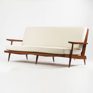 SOLD 1960's Original Vintage George Nakashima Studio Cherry Settee Sofa w/ Arms