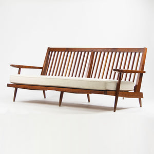 SOLD 1960's Original Vintage George Nakashima Studio Cherry Settee Sofa w/ Arms