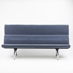 SOLD 1950's Original Eames Herman Miller Sofa Compact with Blue Mohair Upholstery