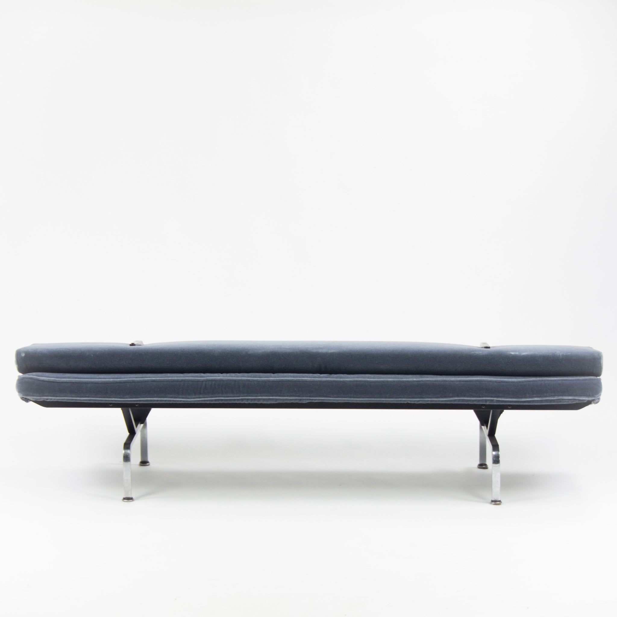 SOLD 1950's Original Eames Herman Miller Sofa Compact with Blue Mohair Upholstery