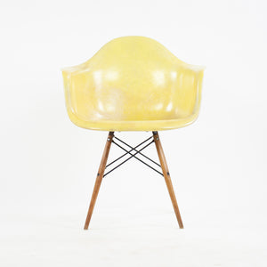 SOLD 1951 Eames Herman Miller DAW Armshell Fiberglass Chair Rope Edge Zenith Yellow