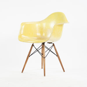 SOLD 1951 Eames Herman Miller DAW Armshell Fiberglass Chair Rope Edge Zenith Yellow