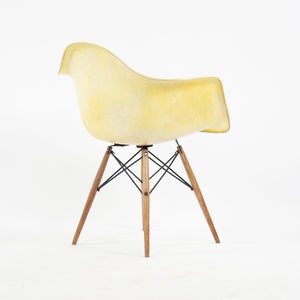 SOLD 1951 Eames Herman Miller DAW Armshell Fiberglass Chair Rope Edge Zenith Yellow