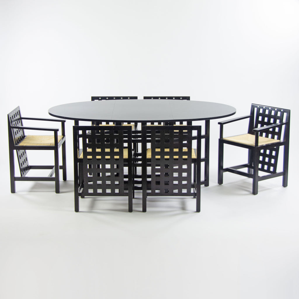 SOLD Charles Rennie Mackintosh Set of Six 324 DS3 Chairs + Dining Table Set Cassina