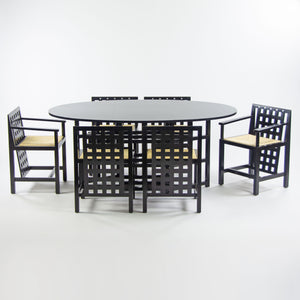 SOLD Charles Rennie Mackintosh Set of Six 324 DS3 Chairs + Dining Table Set Cassina