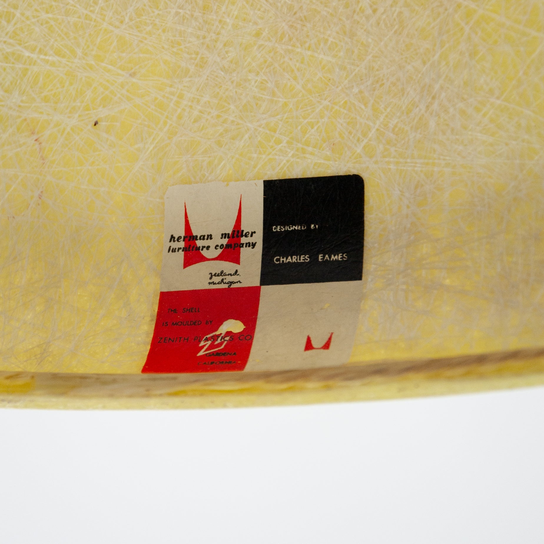 SOLD 1951 Eames Herman Miller DAW Armshell Fiberglass Chair Rope Edge Zenith Yellow