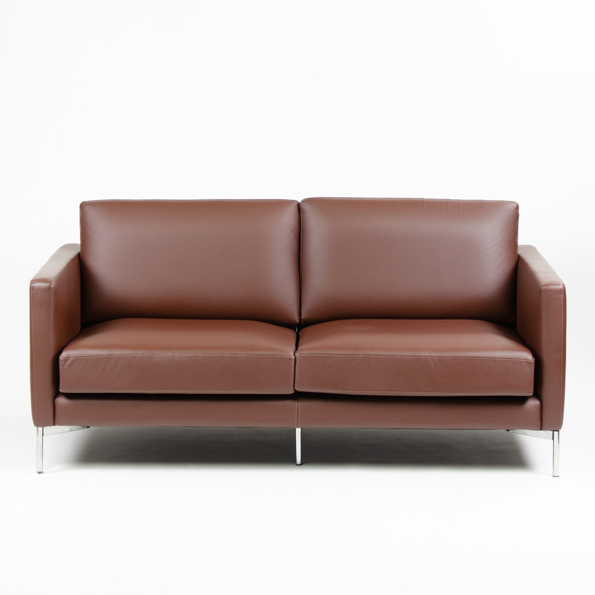 SOLD Knoll International Divina Settee by Piero Lissoni MINT! Brown Leather