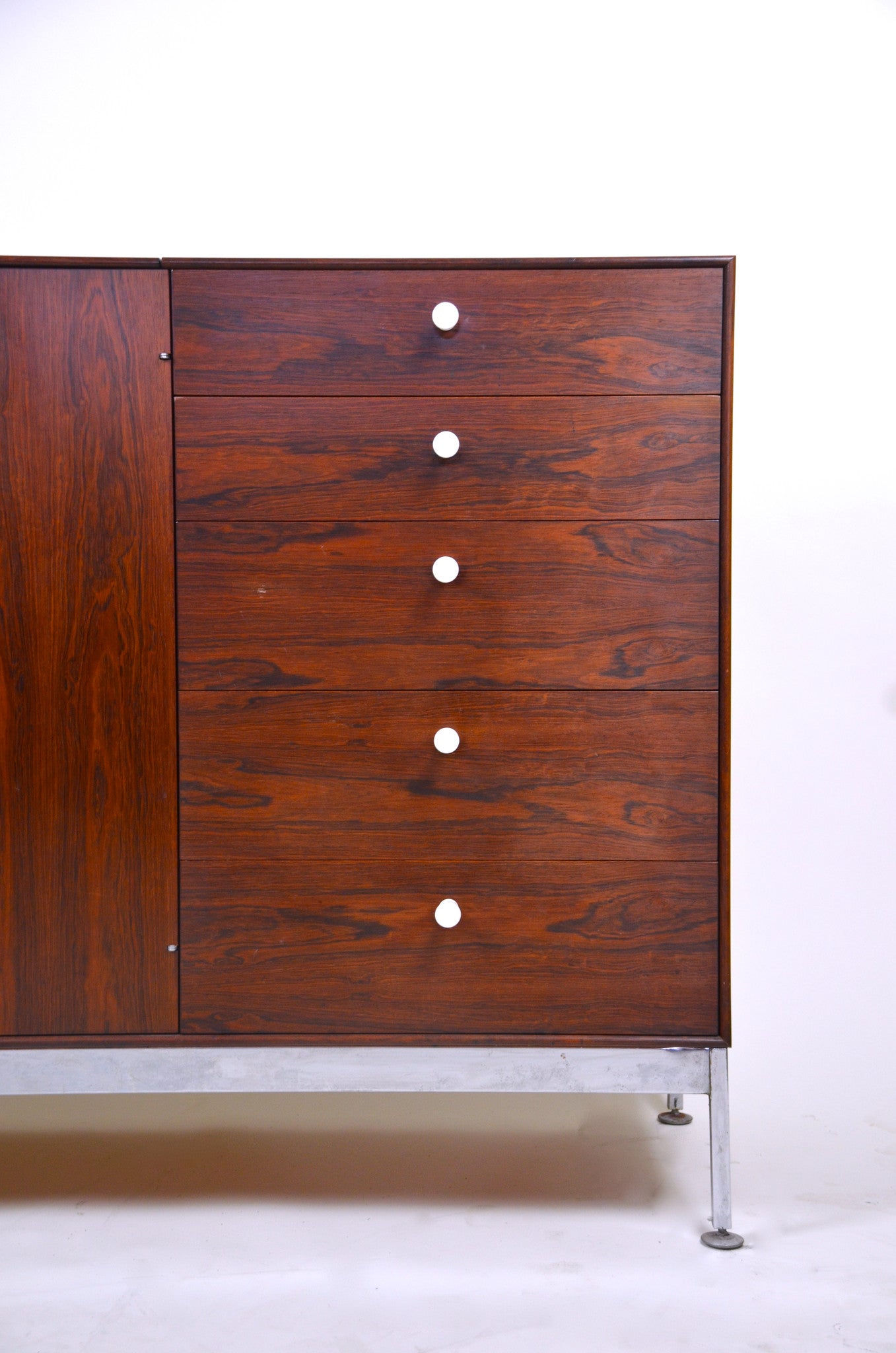 SOLD George Nelson Herman Miller Vintage Thin Edge Rosewood Credenza Cabinet Sideboard Bar