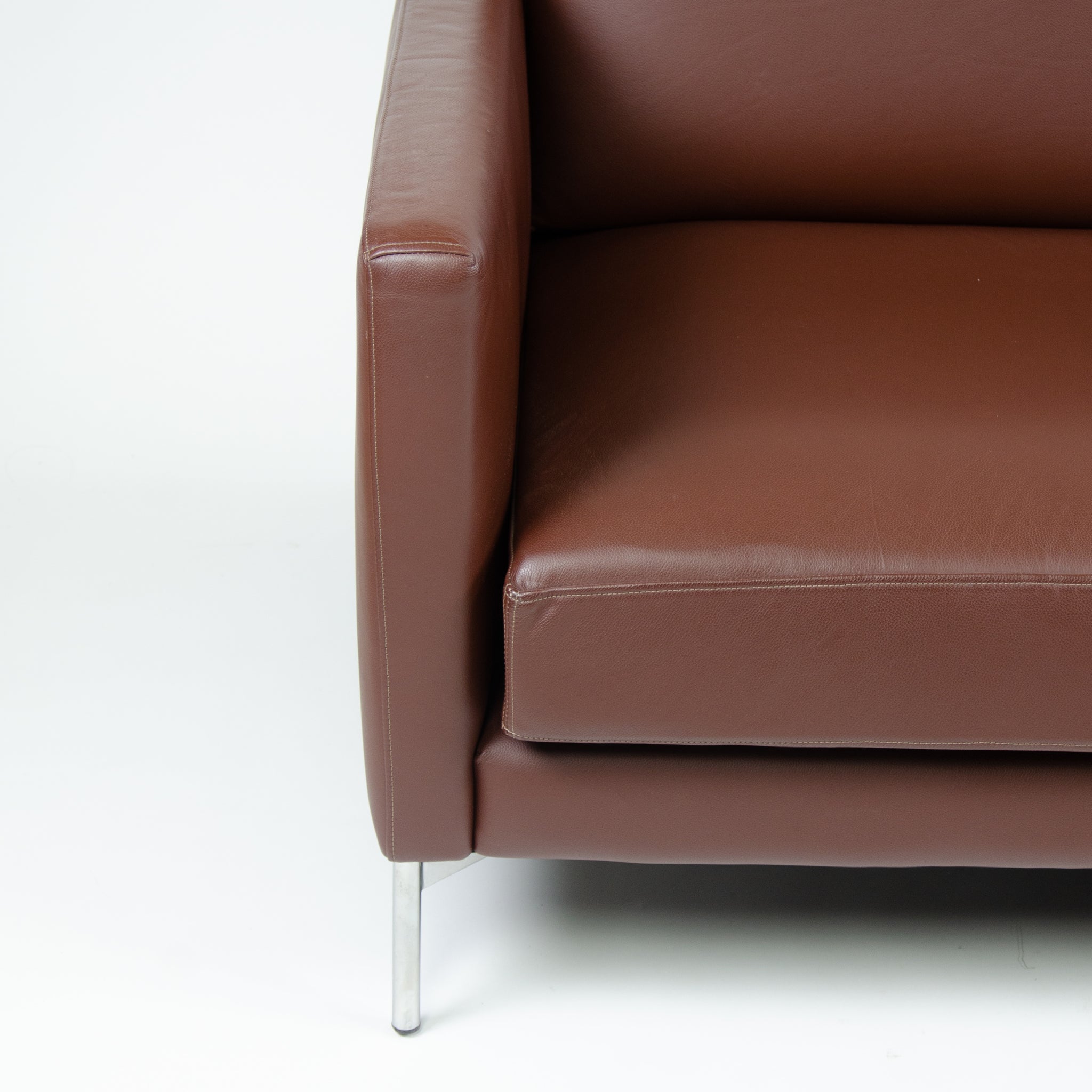 SOLD Knoll International Divina Settee by Piero Lissoni MINT! Brown Leather