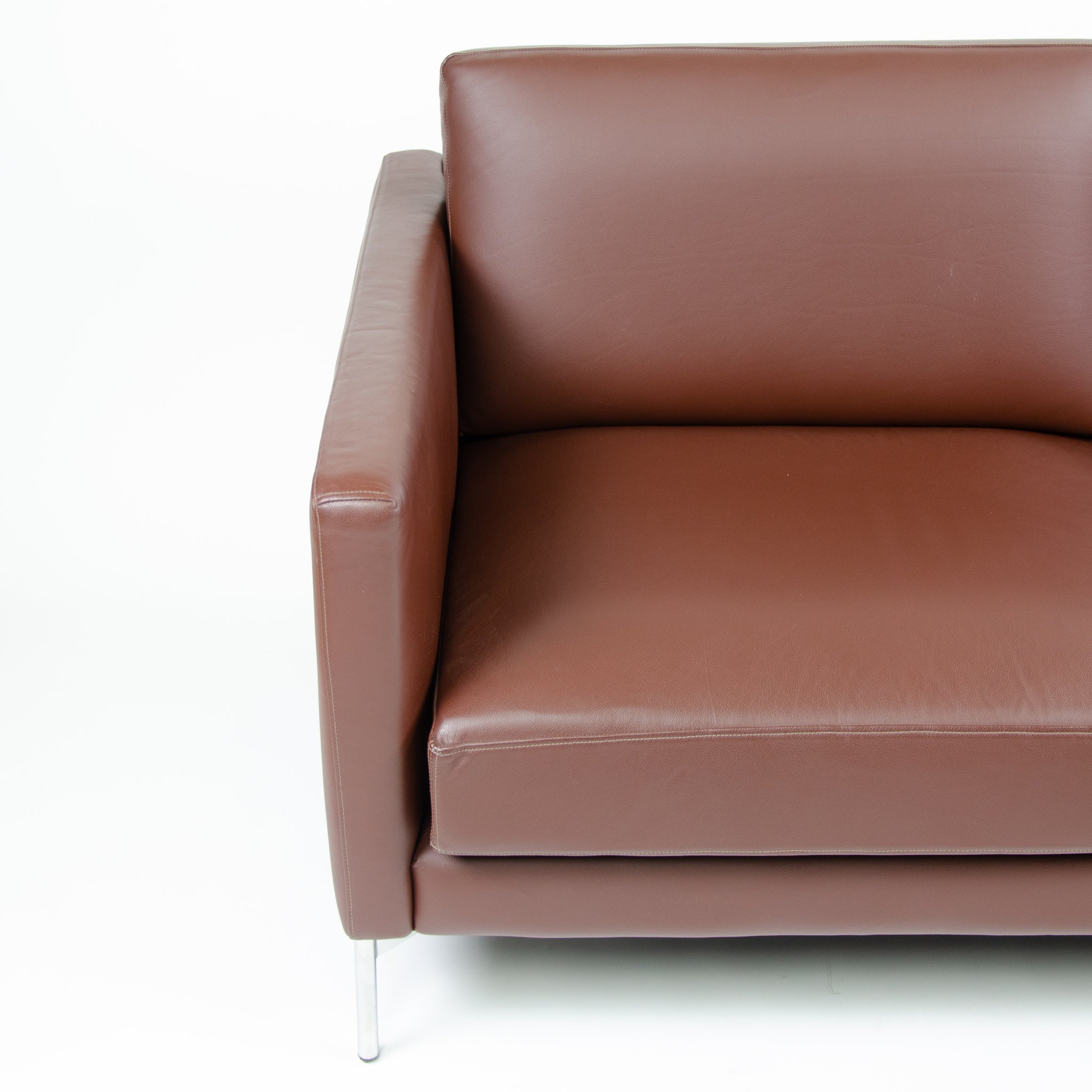 SOLD Knoll International Divina Settee by Piero Lissoni MINT! Brown Leather