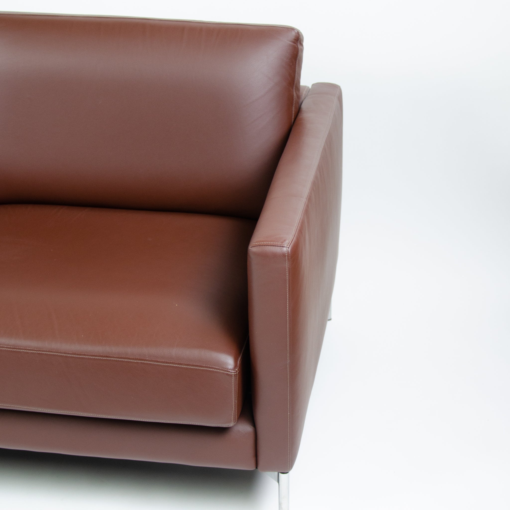 SOLD Knoll International Divina Settee by Piero Lissoni MINT! Brown Leather