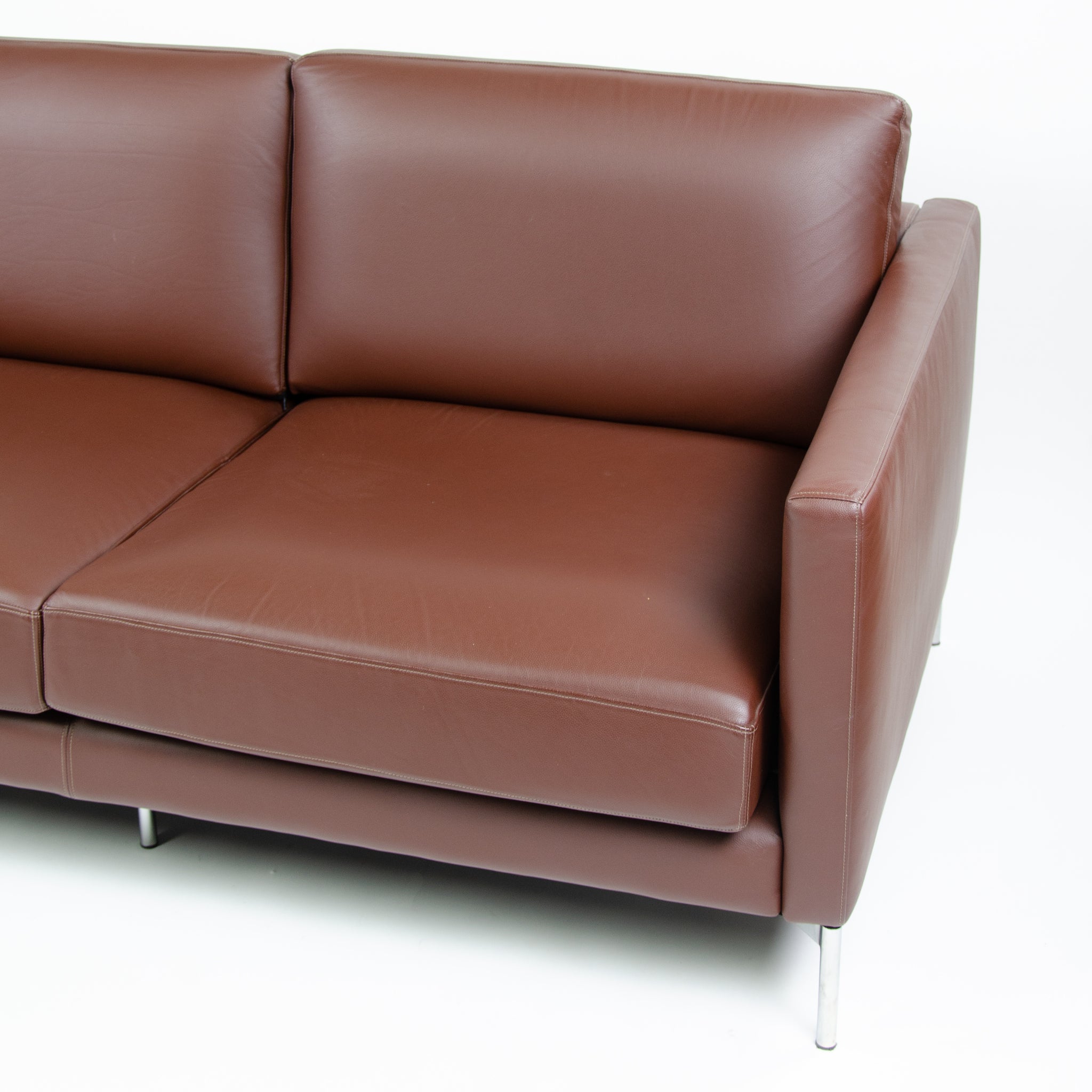 SOLD Knoll International Divina Settee by Piero Lissoni MINT! Brown Leather