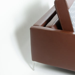 SOLD Knoll International Divina Settee by Piero Lissoni MINT! Brown Leather