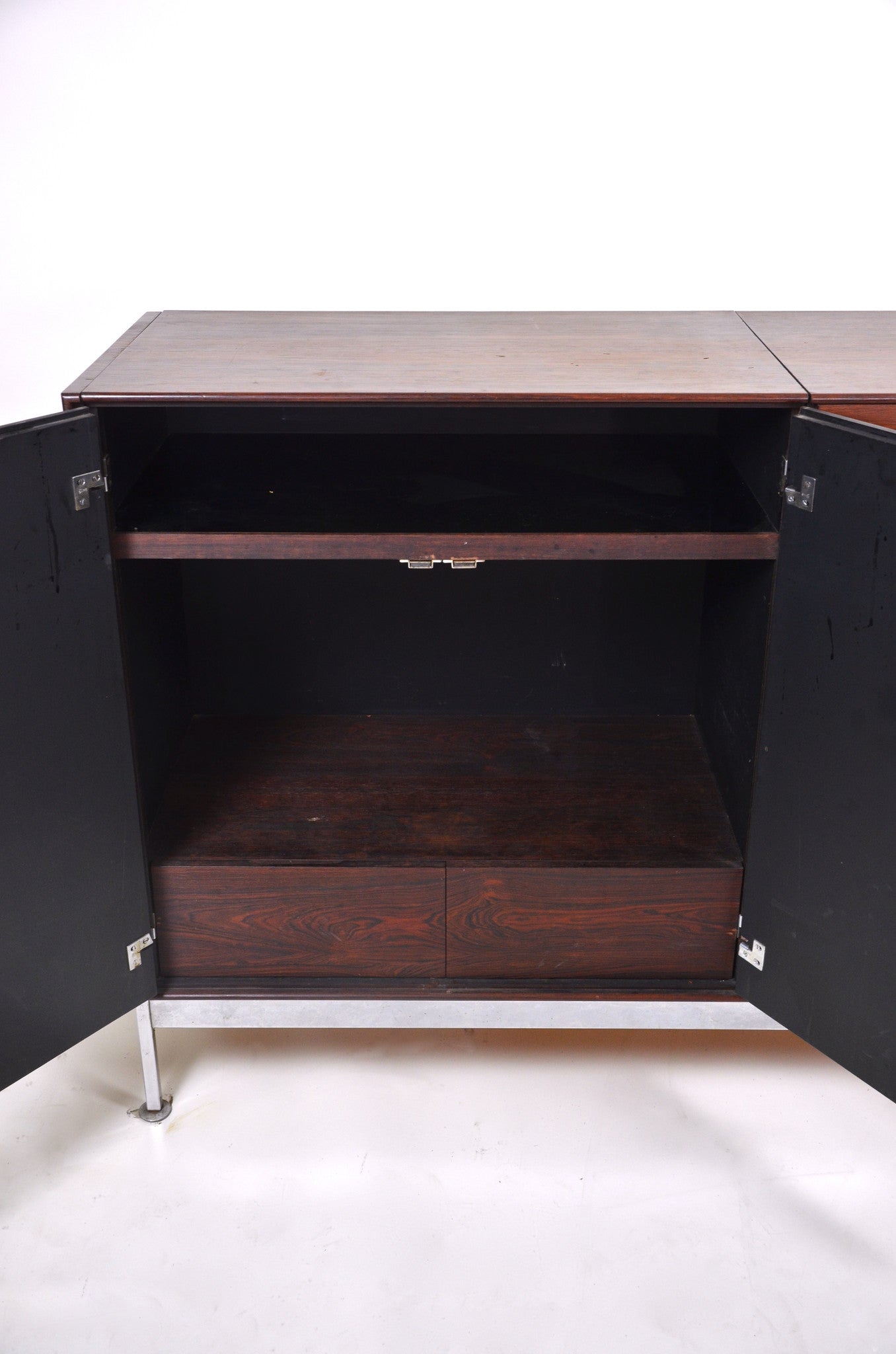 SOLD George Nelson Herman Miller Vintage Thin Edge Rosewood Credenza Cabinet Sideboard Bar
