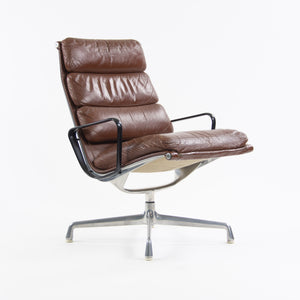 SOLD 1970's Museum Quality Eames Herman Miller Soft Pad Aluminum Lounge Chair Brown