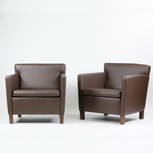 SOLD Mid 2000's Knoll International Mies Van Der Rohe Krefeld Lounge Chairs Leather