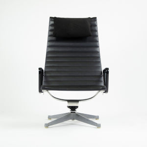 SOLD Museum Quality Eames Herman Miller Aluminum Group Lounge Chair, Black Upholstery