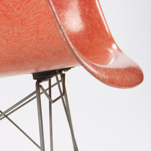 SOLD 1950's Eames Herman Miller RAR Armshell Fiberglass Red Orange Rocking Chair