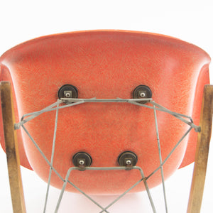 SOLD 1950's Eames Herman Miller RAR Armshell Fiberglass Red Orange Rocking Chair