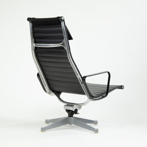 SOLD Museum Quality Eames Herman Miller Aluminum Group Lounge Chair, Black Upholstery