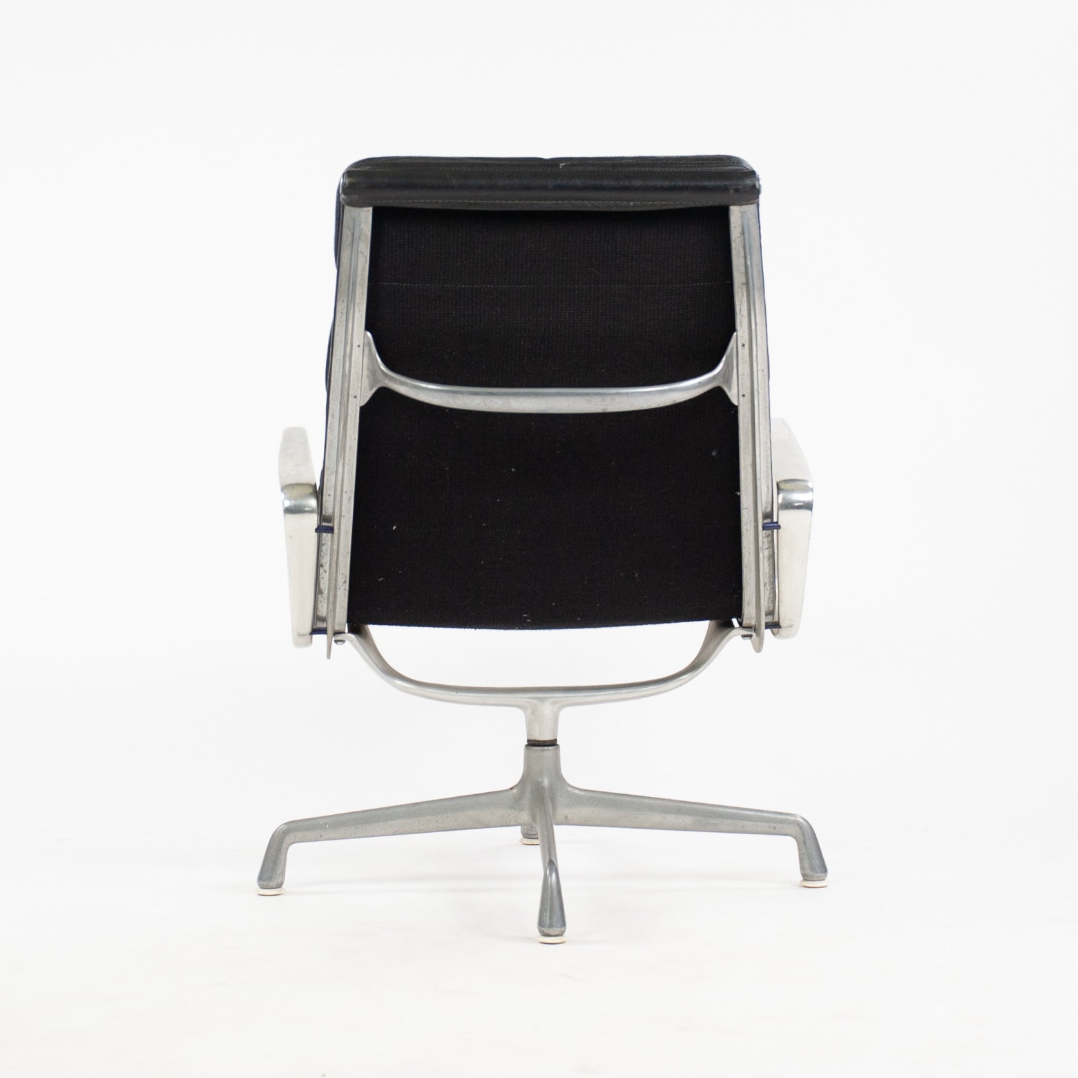 SOLD Eames Herman Miller 1970's Soft Pad Aluminum Group Lounge Chair Black Leather