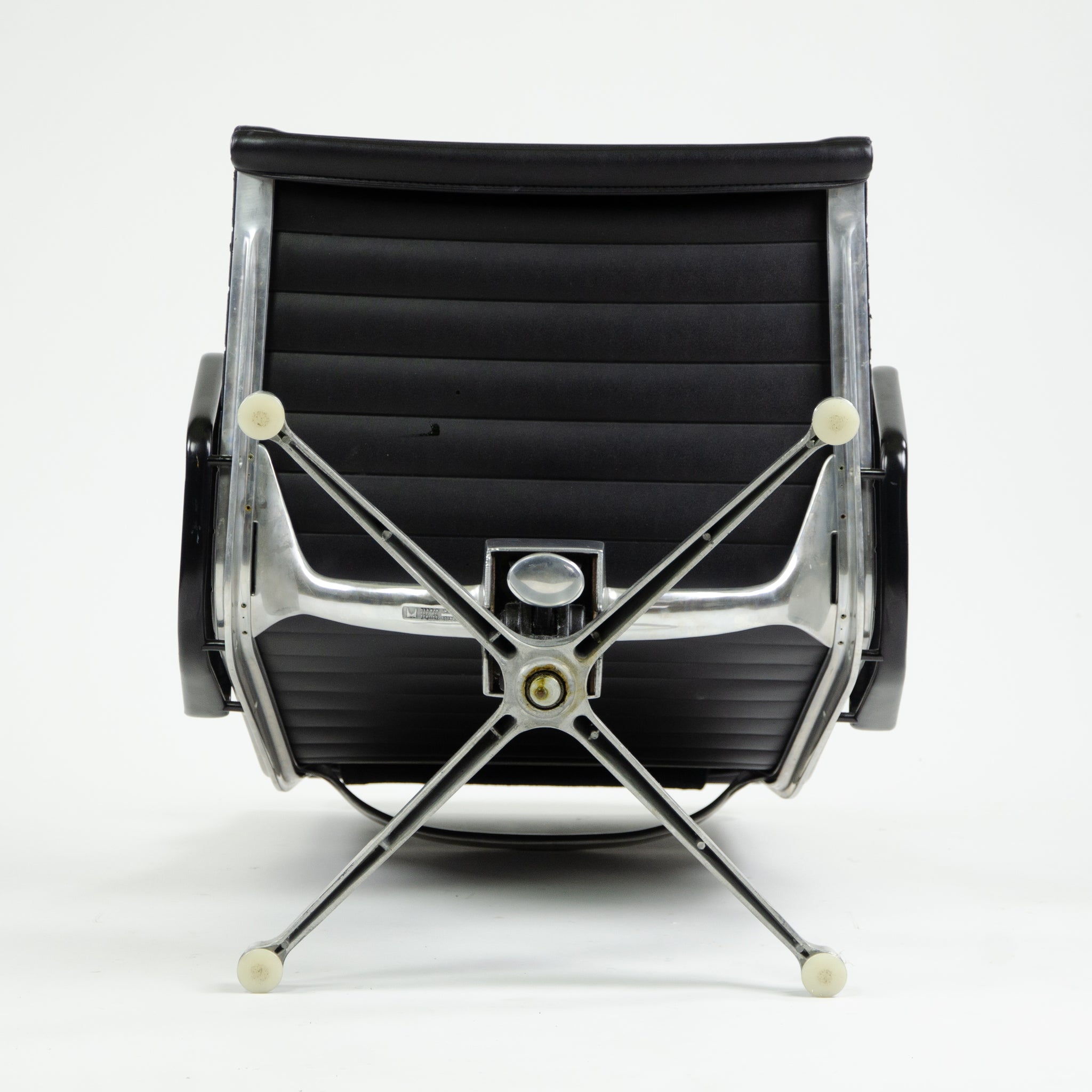 SOLD Museum Quality Eames Herman Miller Aluminum Group Lounge Chair, Black Upholstery