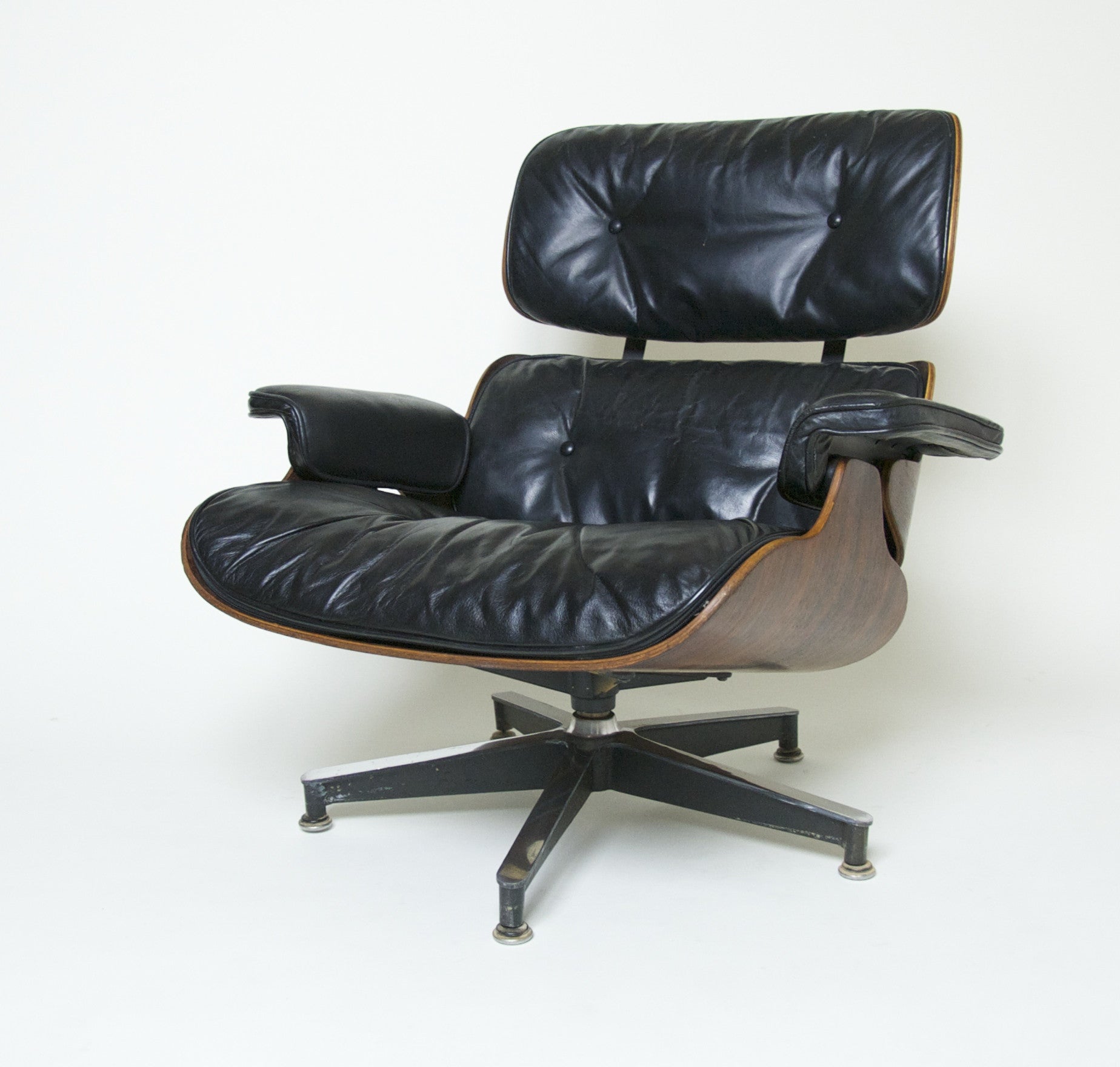 SOLD 1956 Herman Miller Eames Lounge Chair & Ottoman Rosewood with Boot Glides 670 671