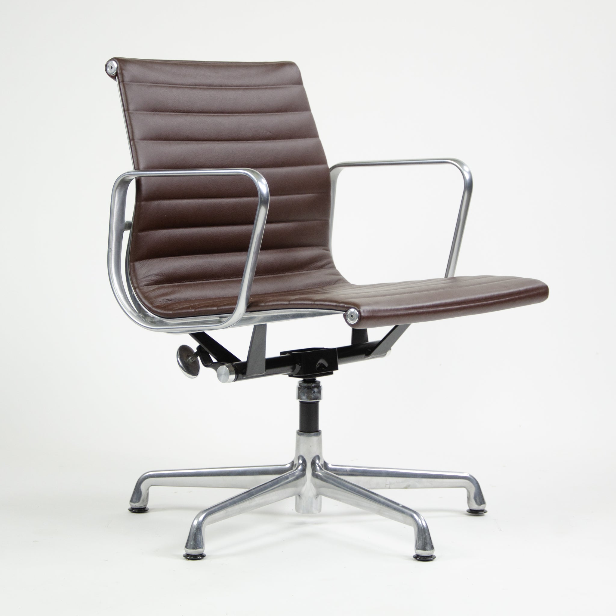 SOLD Herman Miller Eames Aluminum Group Executive Chair Brown Leather 2015