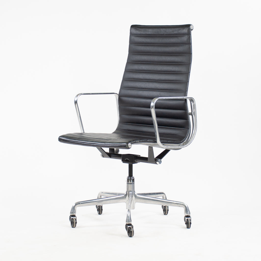 SOLD Herman Miller Eames 2008 Leather High Executive Aluminum Group Desk Chair Black