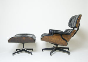 SOLD 1956 Herman Miller Eames Lounge Chair & Ottoman Rosewood with Boot Glides 670 671