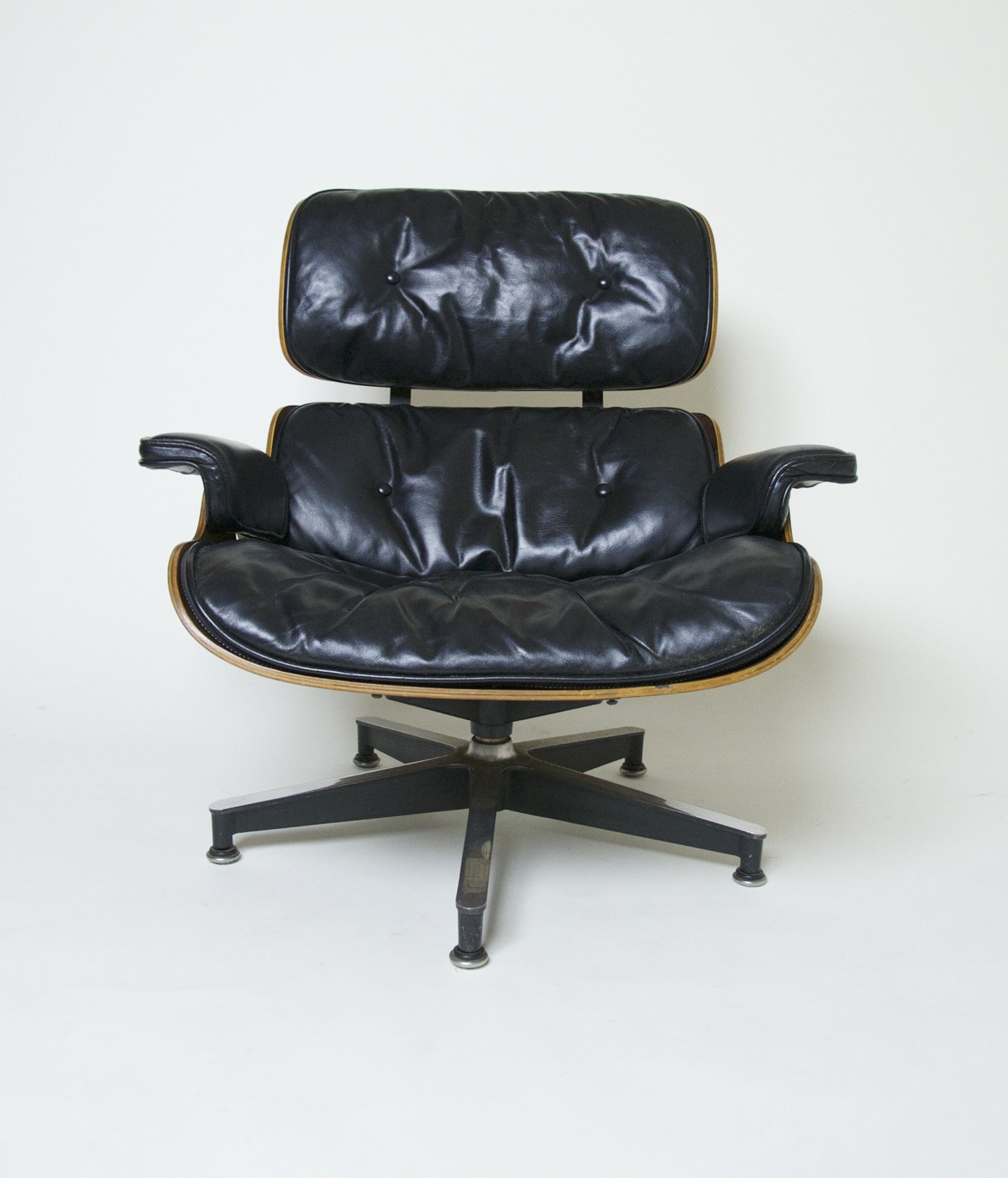 SOLD 1956 Herman Miller Eames Lounge Chair & Ottoman Rosewood with Boot Glides 670 671