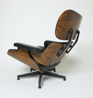 SOLD 1956 Herman Miller Eames Lounge Chair & Ottoman Rosewood with Boot Glides 670 671